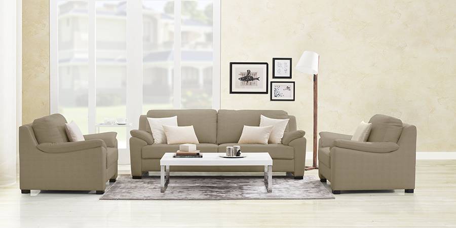 Farina Half Leather Sofa (Cappuccino Italian Leather)